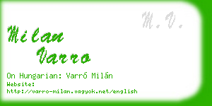 milan varro business card